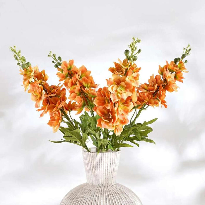 Artificial Delphinium Single Stem Flower H73Cm - Orange Pan Home