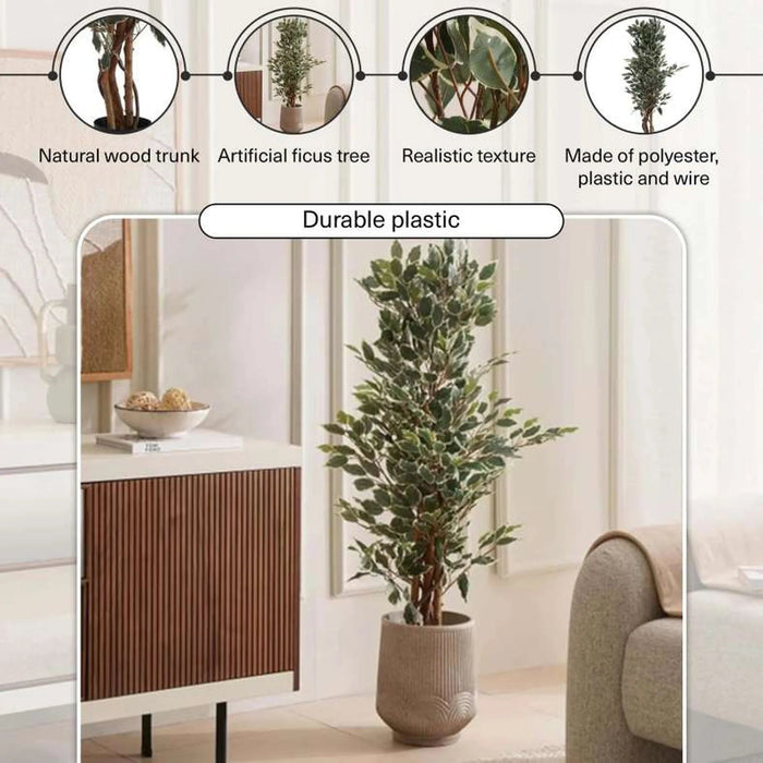 Artificial Ficus Tree H130Cm - Green Pan Home