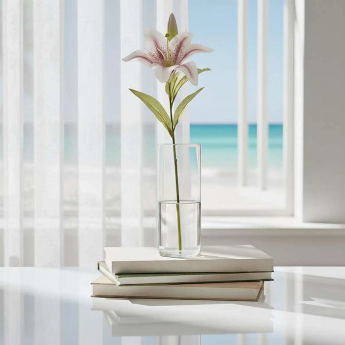 Artificial Flame Lily Stem Flower H44Cm - Pink Pan Home