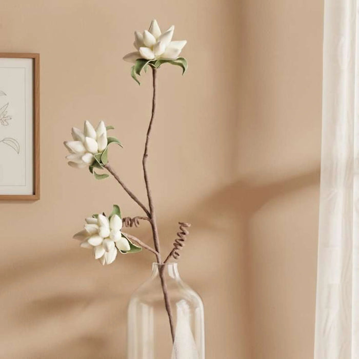 Artificial Flower Buds Stem H94Cm - White