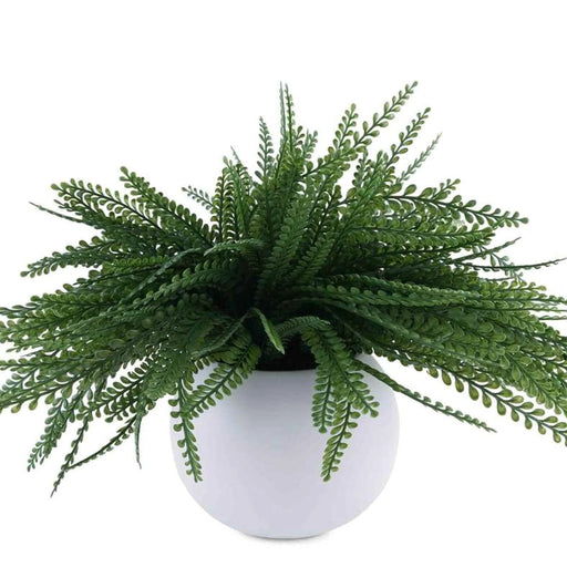 Artificial Grass In White Ceramic Pot 49.53X49.53X40.64Cm - Green Pan Home