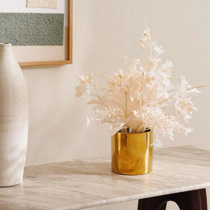 Artificial Mix Flower Arrangement In Ceramic Pot 33X33X38Cm - Off-White
