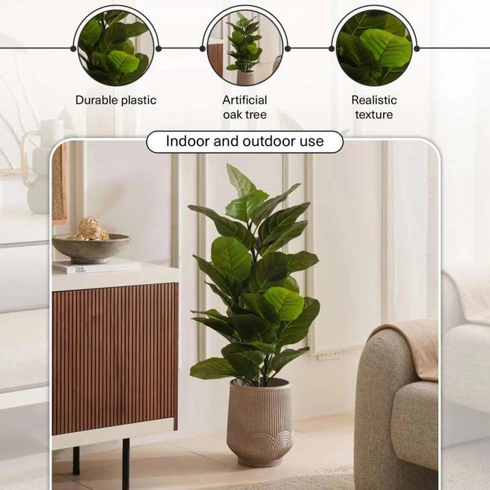 Artificial Oak Tree H130Cm- Green Pan Home