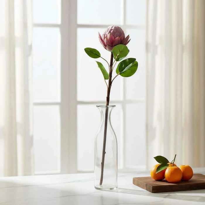 Artificial Protea Stem Flower H45Cm - Purple