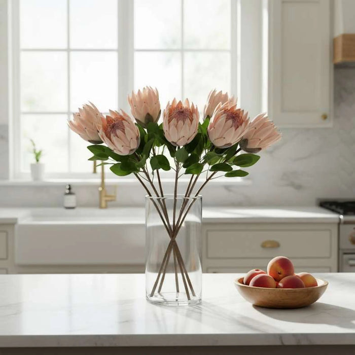 Artificial Protea Stem Flower H68Cm - Light Pink