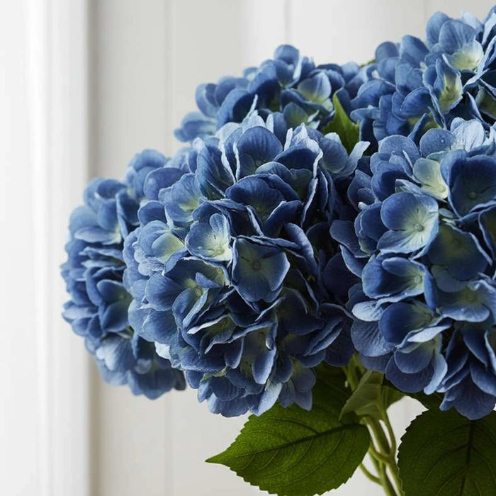 Artificial Real Touch Hydrangea Stem Flower H55Cm - Dark Blue