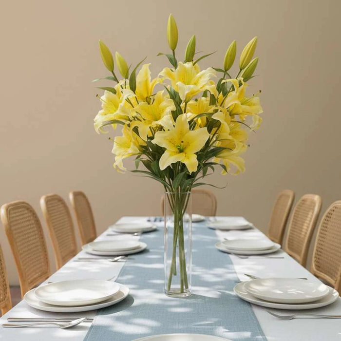 Artificial Real Touch  Lily Stem Flower H81Cm - Yellow