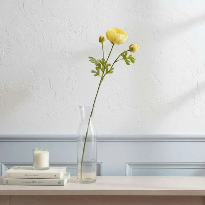 Artificial Real Touch  Rose Stem Flower H50Cm - Yellow