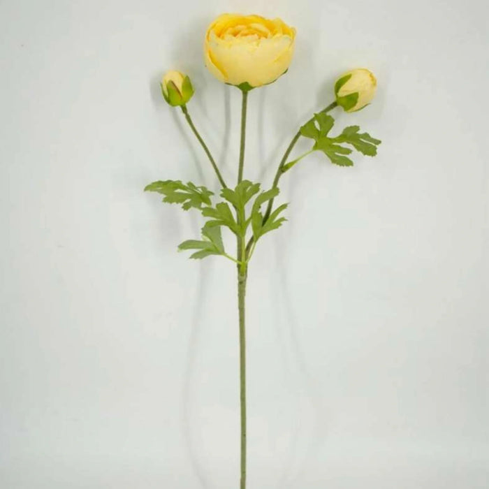 Artificial Real Touch  Rose Stem Flower H50Cm - Yellow