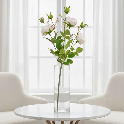 Artificial Real Touch Rose Stem Flower H64Cm - Pink Pan Home