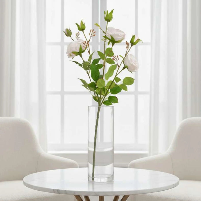 Artificial Real Touch Rose Stem Flower H64Cm - Pink Pan Home