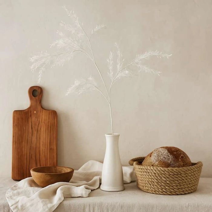 Artificial Rice Grain Stem H105Cm - White