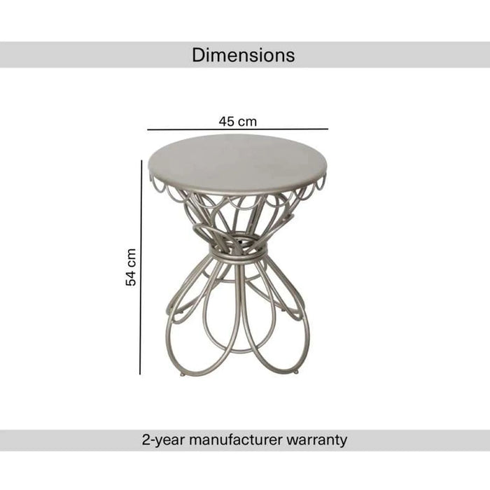 Artisan Metal Round Sidetable - Brown