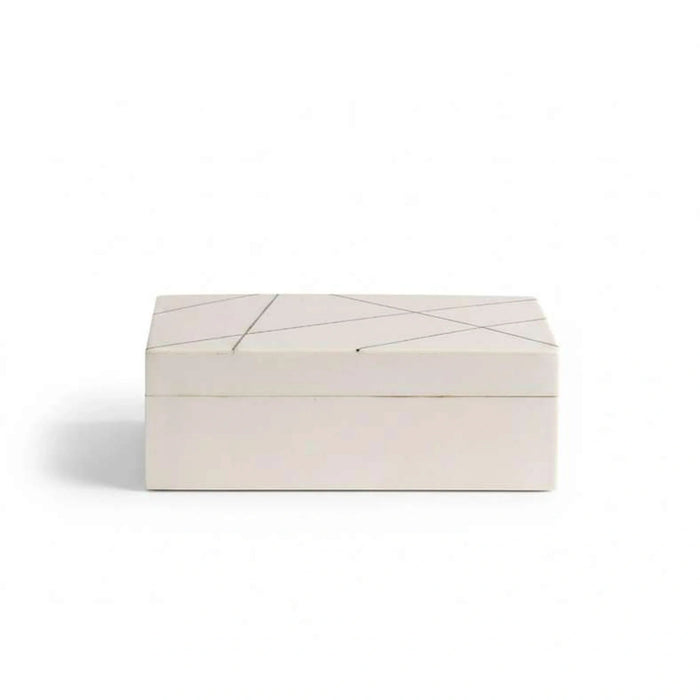Arya Resin Decor Box 20X13X5Cm - White Pan Home