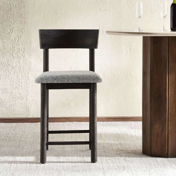 Ashby Bar Chair Wood - Grey & Brown