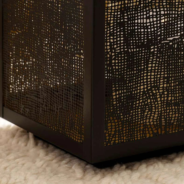 Asiya Metal Rectangle Etch Lantern 30X17X33.5Cm - Black