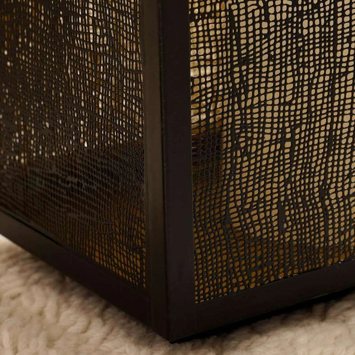 Asiya Metal Rectangle Etch Lantern 30X17X44Cm - Black