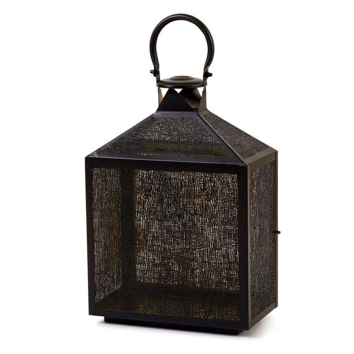 Asiya Metal Rectangle Etch Lantern 30X17X44Cm - Black