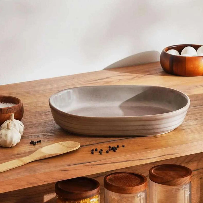 Aska Reactive Oval Baking Dish 30.8X21X5.5Cm - Grey Pan Home