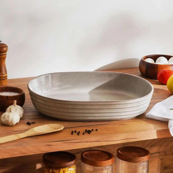 Aska Reactive Oval Baking Dish 36X26X5.7Cm - Grey Pan Home