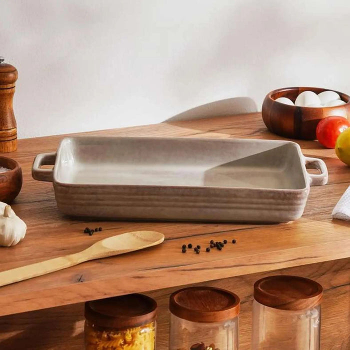 Aska Reactive Rectangular Baking Dish 39.8X19.8X5.5Cm - Grey Pan Home