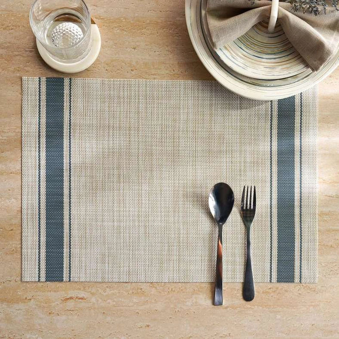 Aspen Border  4Piece Vinyl Placemat Set 33X48Cm -Blue