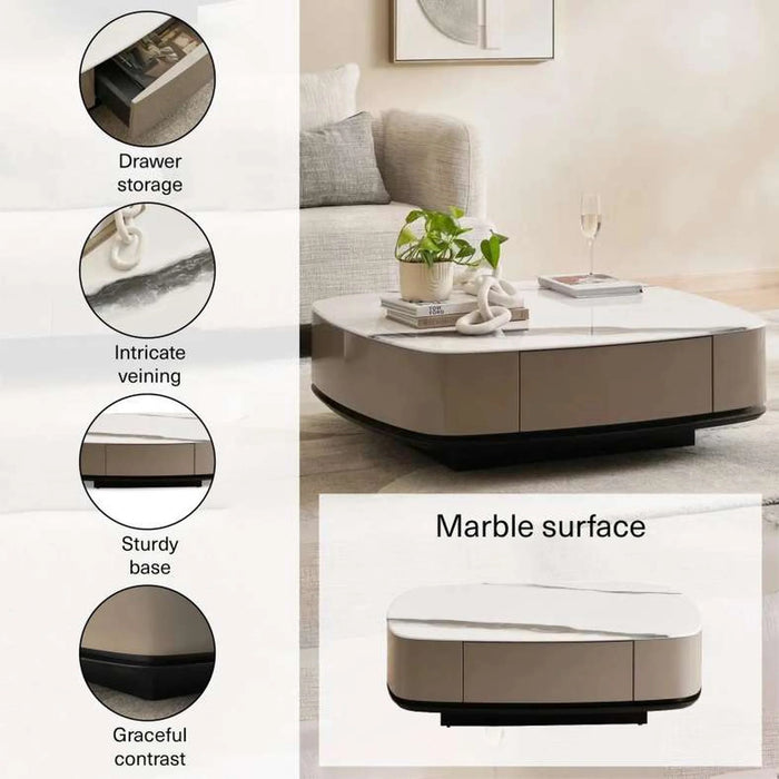 Aspen Coffee Table Marble - White Grey