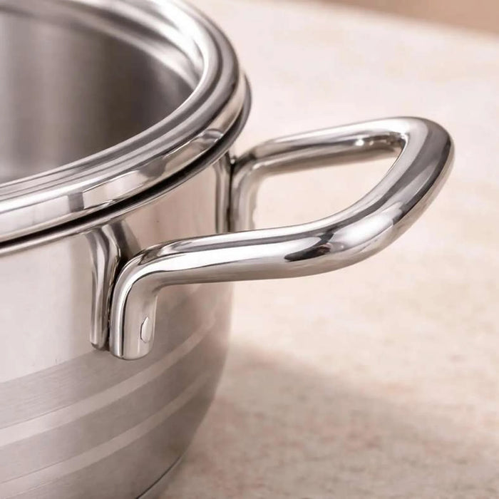 Astra Shallow Cooking Pot With Lid Dia26Cm -Chrome