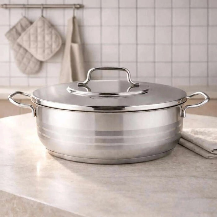 Astra Shallow Cooking Pot With Lid Dia32Cm -Chrome
