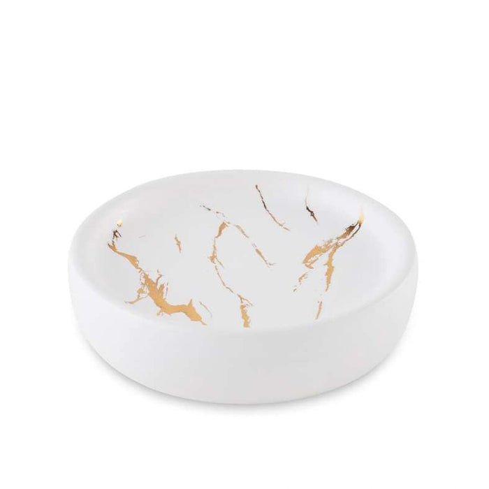Astral 3-Piece Ceramic Bathroom Accessories Set - Gold Pan Home