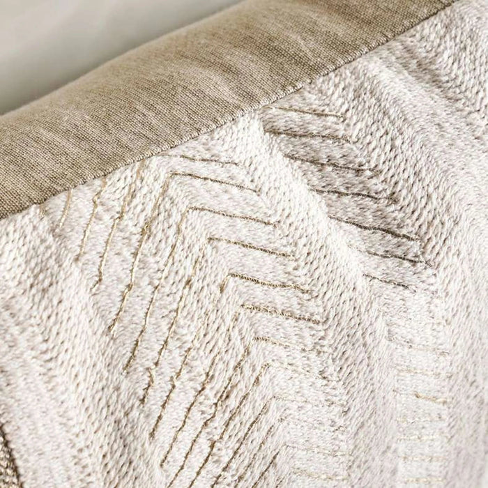 Astrea Chevron Embroidered Down Alt Filled Cushion 35X50Cm - Natural Pan Home