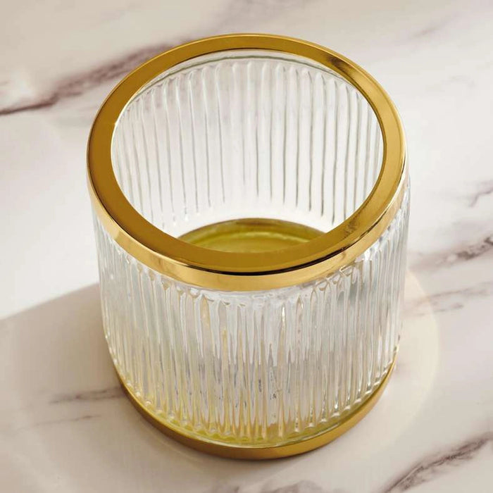 Astrid Glass Cotton Jar - Gold Pan Home