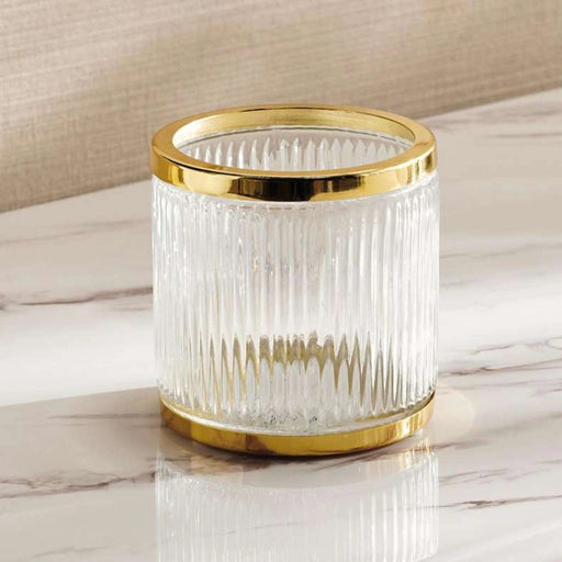 Astrid Glass Cotton Jar - Gold Pan Home