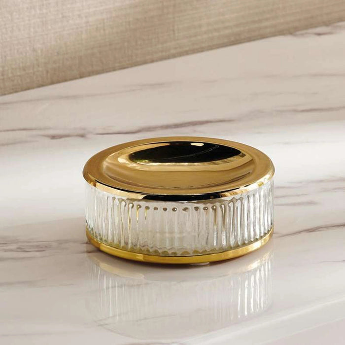 Astrid Glass Soap Dish - Gold Pan Home