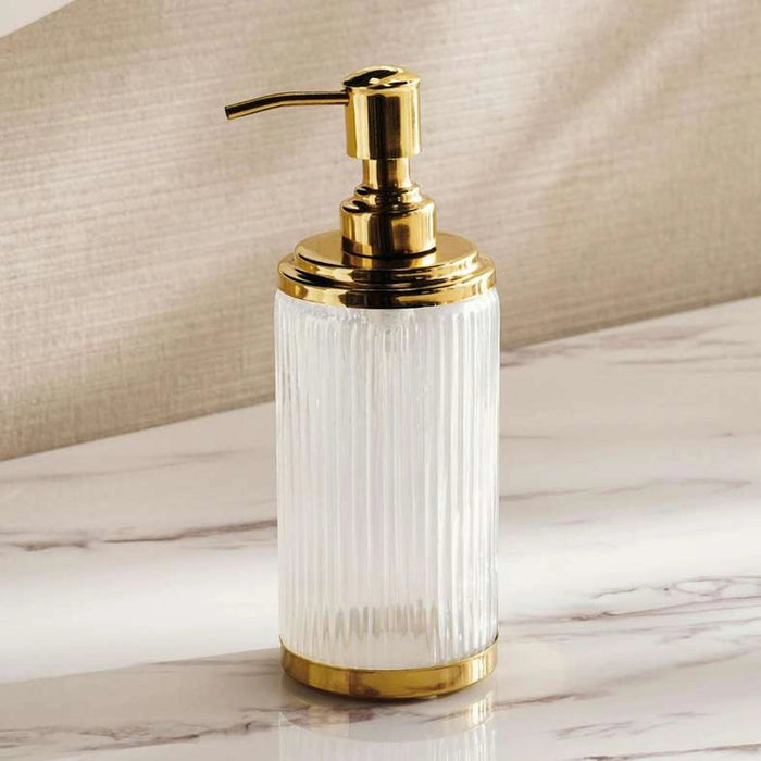 Astrid Glass Soap Dispenser - Gold Pan Home