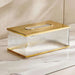 Astrid Glass Tissue Box Cover - Gold Pan Home