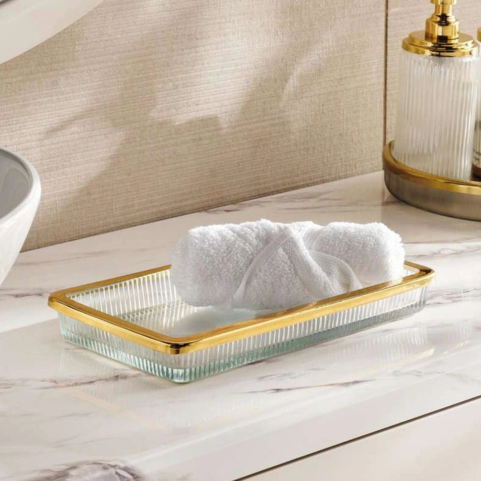 Astrid Glass Towel Tray - Gold Pan Home