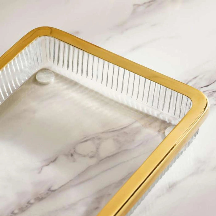 Astrid Glass Towel Tray - Gold Pan Home