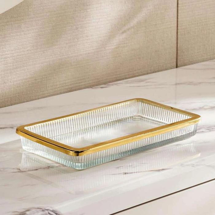 Astrid Glass Towel Tray - Gold Pan Home
