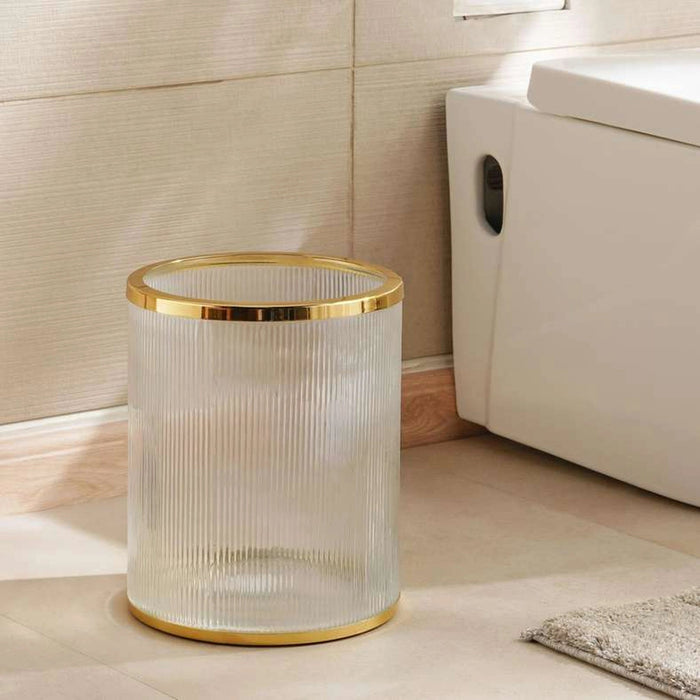 Astrid Glass Waste Bin - Gold Pan Home