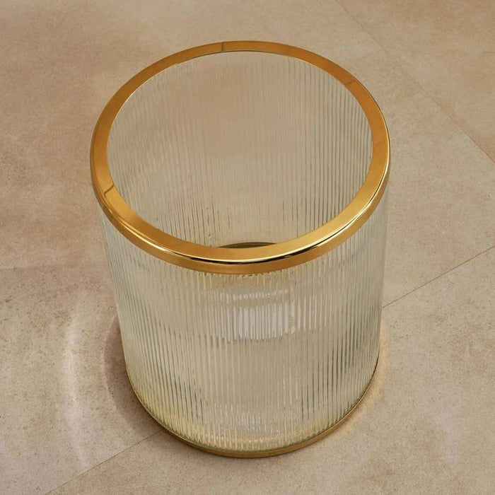 Astrid Glass Waste Bin - Gold Pan Home