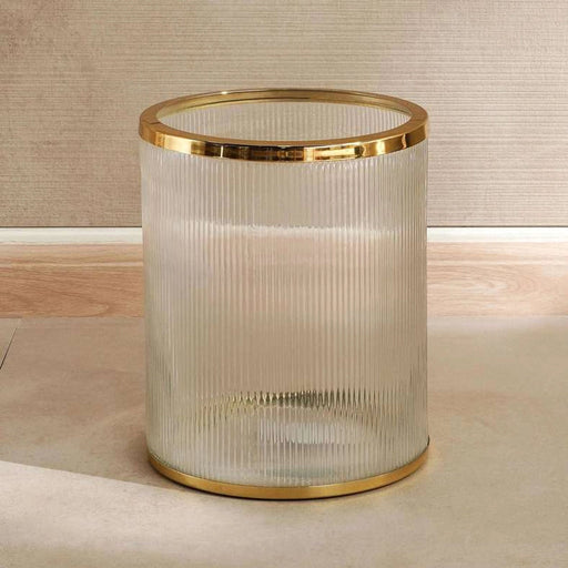 Astrid Glass Waste Bin - Gold Pan Home
