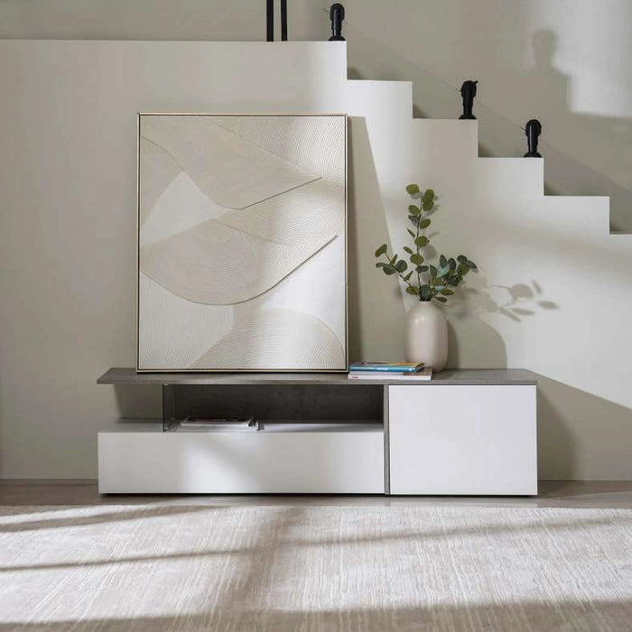 Atara Tv Unit Upto 55 Inches Melamine - Grey White