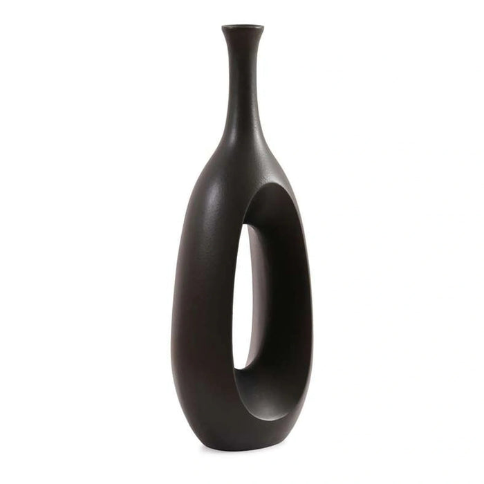Athena Fibre Glass Hollow Vase 23X32X91Cm- Black Pan Home