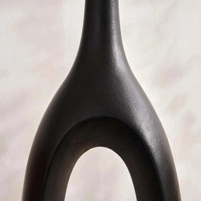 Athena Fibre Glass Hollow Vase 28X39X111Cm- Black Pan Home