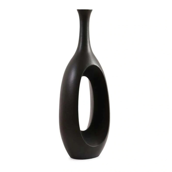 Athena Fibre Glass Hollow Vase 28X39X111Cm- Black Pan Home