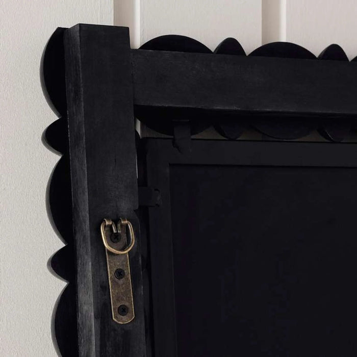 Athens Wooden Beaded Floor Mirror 91.5X5X183Cm- Black Pan Home