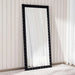 Athens Wooden Beaded Floor Mirror 91.5X5X183Cm- Black Pan Home