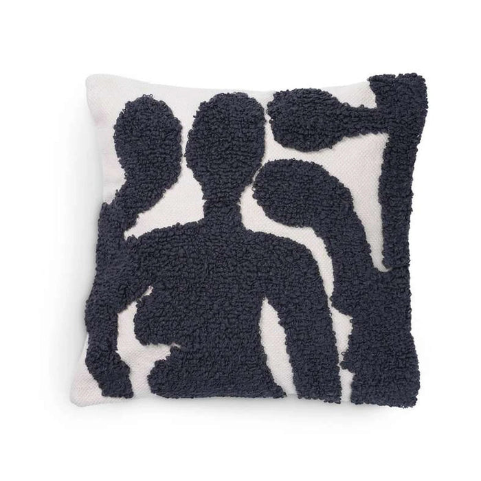 Atlas Embroidered Cushion Cover 50X50Cm - Black Pan Home