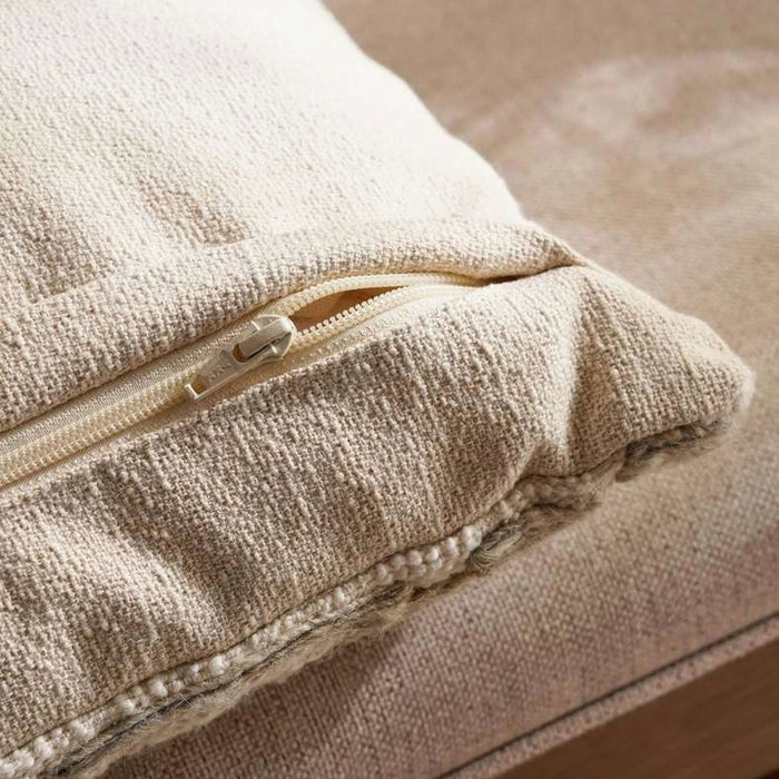 Atlas Wool Embroidered Down Alternative Filled Cushion 50X50Cm - Natural Pan Home